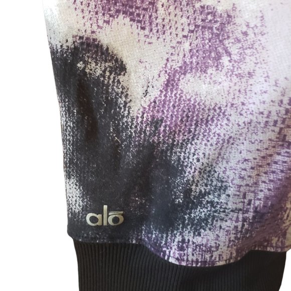 Alo Yoga Tights Black Purple Goddess Leggings Size M Activewear Pant Ruched Leg - Picture 6 of 6